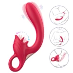 PRIME TOYS Ellie Şarjlı 2 in 1 Klitoris G Nokta Uyarıcı Dil Yalama Hareketli Kavisli Vibratör - Görsel 2