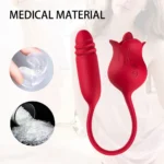 PRIME TOYS Roselip Şarjlı İleri Geri ve Dil Hareketli 2 in 1 Klitoris Uyarıcı Gül Vibratör - Görsel 4