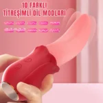 Vicky Şarjlı Klitoris Uyarıcı Titreşimli ve Hareketli Sessiz Mini Gerçekçi Dil Vibratör - Görsel 3