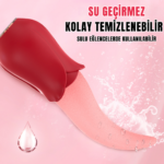 Vicky Şarjlı Klitoris Uyarıcı Titreşimli ve Hareketli Sessiz Mini Gerçekçi Dil Vibratör - Görsel 6