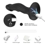 PRIME TOYS Sculp Şarjlı Kablosuz Kumandalı Güçlü G Nokta Uyarıcı ve Anal Yapay Penis Vibratör - Görsel 4