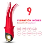 PRIME TOYS Shadow Şarjlı G Nokta ve Klitoris Uyarıcı Yeni Nesil Masaj Vibratör - Kırmızı - Görsel 4
