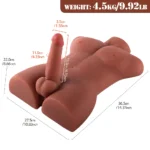 PTM Grayson - Anal Girişli 16 CM Yapay Penis Erkek Zenci Realistik Manken Yarım Vücut Dildo - Görsel 5
