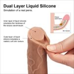 22 CM Yumuşak Dokulu Çift Katmanlı Platin Silikon Realistik Penis - Dual layered Platinum Silicone Cock - Görsel 6