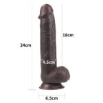 24 CM Hareketli Deri Ultra Yumuşak Çift Katmanlı Zenci Penis - Sliding Skin Dual Layer Dong - Görsel 7