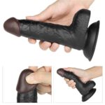Belden Bağlamalı Titreşimli Ultra Yumuşak Gerçekçi Et Dokulu Realistik Zenci Vibratör Dildo - Görsel 6
