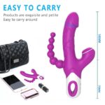 EROS Şarjlı Anal Boncuklu Emiş Güçlü 3 in 1 G Spot Üçlü Dildo Vibratör - Görsel 8