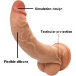 Gerçekçi Doku Penis Büyütücü ve Kalınlaştırıcı 5 CM Uzatmalı Testis Halkalı Realistik Penis Kılıfı 20 CM - Görsel 6