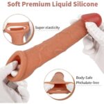 Gerçekçi Doku Penis Büyütücü ve Kalınlaştırıcı 5 CM Uzatmalı Testis Halkalı Realistik Penis Kılıfı 20 CM - Görsel 8