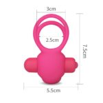Klitoris Uyarıcı Titreşimli Silikon Penis Halkası Pembe - Power Clit Duo Silicone Cockring - Görsel 7