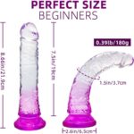 MYST COLOR Dildo Realistik Jel Dokuda Testissiz Ultra Yumuşak Şeffaf Mor Yapay Penis - Görsel 7