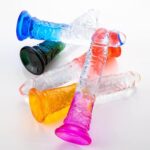 MYST COLOR Dildo Realistik Jel Dokuda Testissiz Ultra Yumuşak Şeffaf Mor Yapay Penis - Görsel 8
