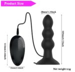 RON Uzaktan Kumandalı Güçlü Titreşimli Boğumlu Vantuzlu Silikon Anal Plug Vibratör - Görsel 7