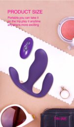 TRI-WE Kablosuz Kumandalı Manyetik Şarjlı 3 in 1 Giyilebilir Vibratör - Mor - Görsel 6