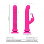 RAIN LOVE İleri Geri ve 360° Rotasyon Hareketli Su Geçirmez Vantuzlu Rabbit Vibratör - Görsel 4