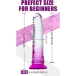 MYST COLOR Dildo Realistik Jel Dokuda Testissiz Ultra Yumuşak Şeffaf Mavi Yapay Penis - Görsel 3
