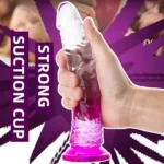 MYST COLOR Dildo Realistik Jel Dokuda Testissiz Ultra Yumuşak Şeffaf Mor Yapay Penis - Görsel 4
