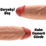 Rex - King Size Realistic Fat Dildo Çok Kalın Kısa Boy Gerçekçi Doku Realistik Yapay Penis 21x6 CM - Görsel 4