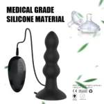 RON Uzaktan Kumandalı Güçlü Titreşimli Boğumlu Vantuzlu Silikon Anal Plug Vibratör - Görsel 4