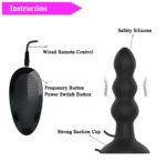 RON Uzaktan Kumandalı Güçlü Titreşimli Boğumlu Vantuzlu Silikon Anal Plug Vibratör - Görsel 5