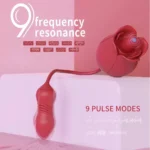 ROSE PRO 7 İleri Geri ve Dil Hareketli Klitoris ve Göğüs Ucu Uyarıcı Yeni Nesil 2 in 1 Gül Vibratör - Görsel 3