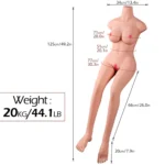 Sarah - Ultra Mega Boy 125 CM Realistik Manken Anal Vajina Çift Girişli İskeletli Yarım Vücut 20 KG - Görsel 5