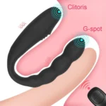 Şarjlı Kablosuz Kumandalı Anal Beads Prostat Masaj U Tipi Klitoris G Nokta Uyarıcı 2 in 1 Vibratör - Görsel 3