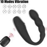 Şarjlı Kablosuz Kumandalı Anal Beads Prostat Masaj U Tipi Klitoris G Nokta Uyarıcı 2 in 1 Vibratör - Görsel 4