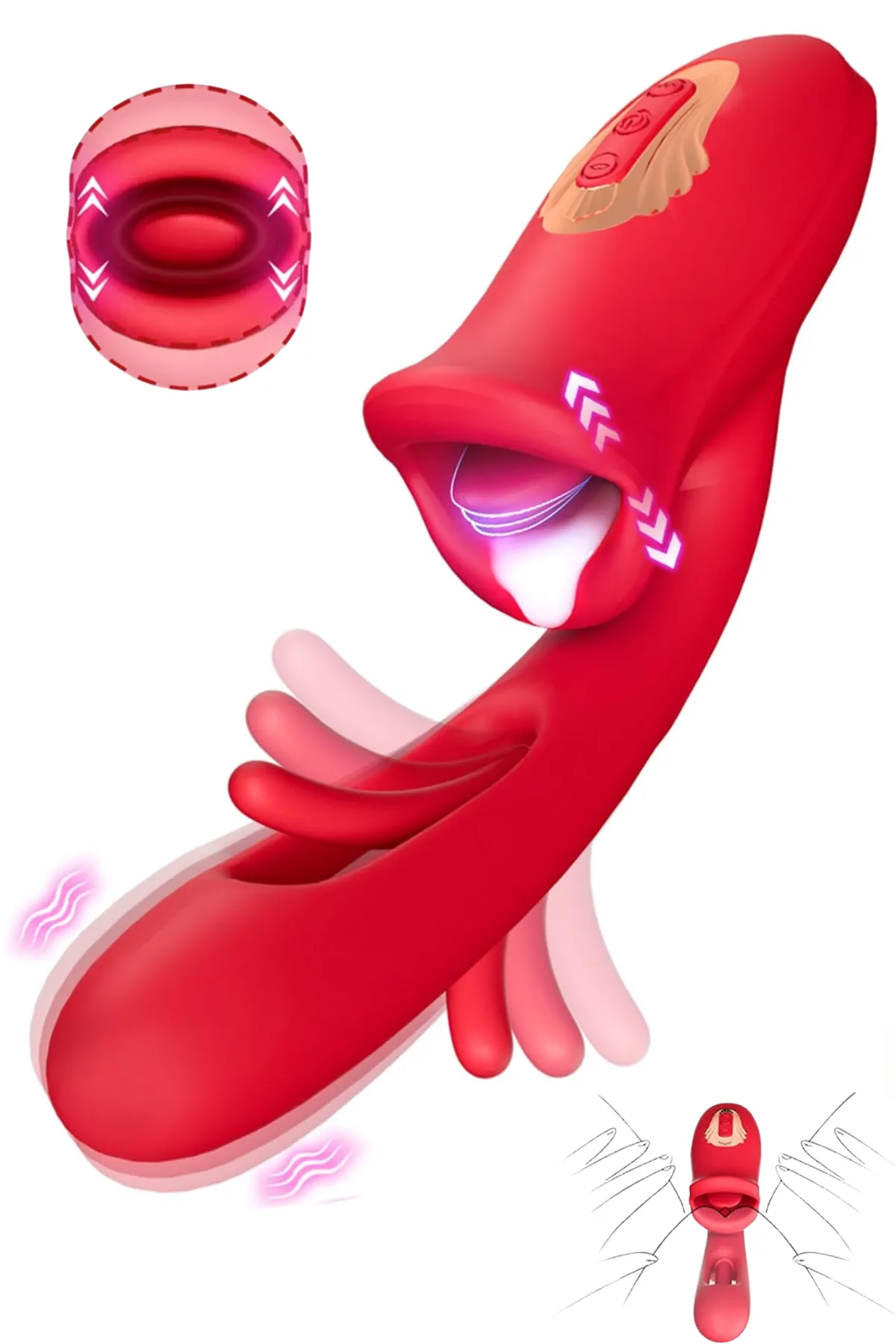 Şarjlı Klitoris G Nokta Uyarıcı Çırpma ve Dil Dudak Hareketli Güçlü Titreşimli 2 in 1 Oral Vibratör - 1 Şarjlı Klitoris G Nokta Uyarıcı Çırpma ve Dil Dudak Hareketli Güçlü Titreşimli 2 in 1 Oral Vibratör - Görsel 1