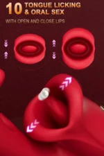 Şarjlı Klitoris G Nokta Uyarıcı Çırpma ve Dil Dudak Hareketli Güçlü Titreşimli 2 in 1 Oral Vibratör - Görsel 3