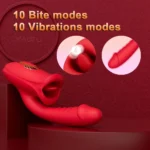 Şarjlı Klitoris Uyarıcı Dil Dudak Hareketli G Nokta Uyarıcı Güçlü Titreşimli 2 in 1 Oral Vibratör - Görsel 2