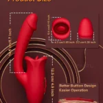 Şarjlı Klitoris Uyarıcı Dil Dudak Hareketli G Nokta Uyarıcı Güçlü Titreşimli 2 in 1 Oral Vibratör - Görsel 5