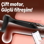 Şarjlı Telefon Kontrollü Perine Uyarıcı Kılıf G Nokta Uyarıcı Titreşimli Penis Halkası - Görsel 3