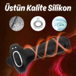Şarjlı Telefon Kontrollü Perine Uyarıcı Kılıf G Nokta Uyarıcı Titreşimli Penis Halkası - Görsel 6