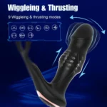 Şarjlı Testis Penis Halkalı Dalga ve İleri Geri Hareketli Titreşimli Perine Prostat Uyarıcı Vibratör - Görsel 2