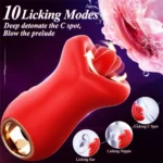 Şarjlı Tutma Aparatlı Dudak ve Dil Yalama Hareketli Titreşimli Klitoris Uyarıcı 3 in 1 Oral Vibratör - Görsel 2