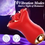 Şarjlı Tutma Aparatlı Dudak ve Dil Yalama Hareketli Titreşimli Klitoris Uyarıcı 3 in 1 Oral Vibratör - Görsel 3