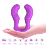 SERAPH Strapless Çift Taraflı G Spot Çatal Vibratör - Mor - Görsel 4