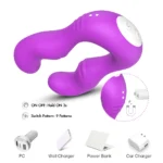 SERAPH Strapless Çift Taraflı G Spot Çatal Vibratör - Mor - Görsel 5