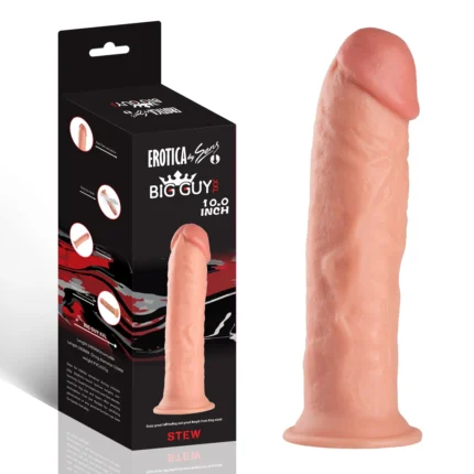 Stew - King Size Realistic Giant Dildo Kalın Büyük Boy Gerçekçi Doku Testissiz Realistik Yapay Penis 26x5.3 CM