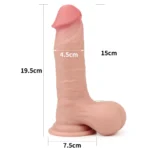Tam Testisli Hareketli Deri Ultra Yumuşak Çift Katmanlı Penis 19.5 CM - Sliding Skin Dual Layer Dong Whole Testicle - Görsel 2