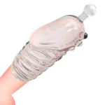 Tekrar Kullanılabilir Tırtıklı G Nokta Uyarıcı Kavrayan Silikon Penis Kılıfı - Görsel 2