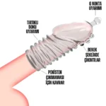 Tekrar Kullanılabilir Tırtıklı G Nokta Uyarıcı Kavrayan Silikon Penis Kılıfı - Görsel 3