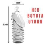 Tekrar Kullanılabilir Tırtıklı G Nokta Uyarıcı Kavrayan Silikon Penis Kılıfı - Görsel 4