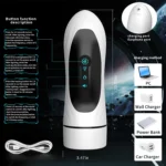 Traveler 1 Gen. Isıtmalı İnleme Sesli İleri Geri Hareket Emiş Titreşimli Vajina Otomatik Mastürbatör - Görsel 5