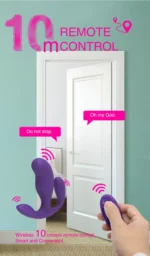 TRI-WE Kablosuz Kumandalı Manyetik Şarjlı 3 in 1 Giyilebilir Vibratör - Mor - Görsel 3