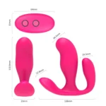 TRI-WE Kablosuz Kumandalı Manyetik Şarjlı 3 in 1 Giyilebilir Vibratör - Pembe - Görsel 4