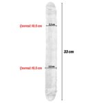 Ultra Soft Realistic Double Ended Clear Dildo Yumuşak Doku Gerçekçi Çift Taraflı Realistik Şeffaf Yapay Penis 33 CM - Görsel 5