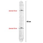 Ultra Soft Realistic Double Ended Clear Dildo Yumuşak Doku Gerçekçi Çift Taraflı Büyük Boy Realistik Şeffaf Yapay Penis 43 CM - Görsel 5