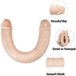 Ultra Soft Realistic Double Ended Dildo Yumuşak Doku Gerçekçi Çift Taraflı Realistik Yapay Penis 33 CM - Görsel 4